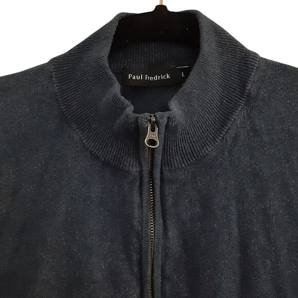 Paul Fredrick Mens L Quarter Zip Pullover Sweater Silk Cashmere Blend Luxury - Picture 3 of 9